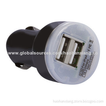 Dual Ports Mini USB Car Charger for iPhone 5, 5s, Samsung